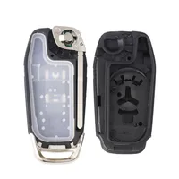 เปลือกกุญแจรีโมทรถยนต์แบบพับได้ 2/3/4 ปุ่ม สำหรับ Ford Focus Fusion Mondeo Kuka Mk2 Mk7 F-150 Explorer Ranger  ใบมีดเปล่า HU101 แบบยังไม่ได้ตัด 6