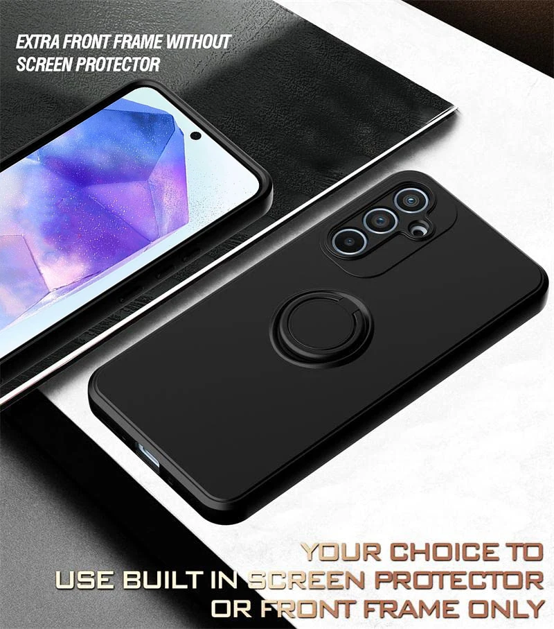 Liquid Silicone Magnetic Case with Ring Holder - Enhanced Grip and Protection