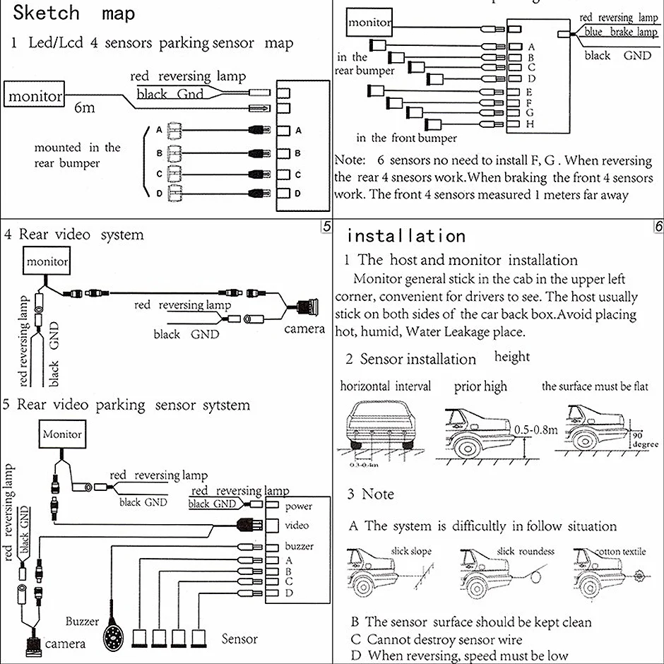 4 sensors Car Parking Sensor Kit Reverse Backup Radar Sound Alarm Indicator Probe System Alarm Safety Adjustable Speaker Buzzer 17
