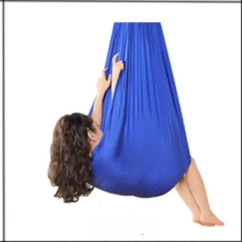 Sensory Swing for Children's Child 150X280CM Home Hammock Hangemock Adjustable Yoga Fitness Tool with Extension Straps Carabiner 2