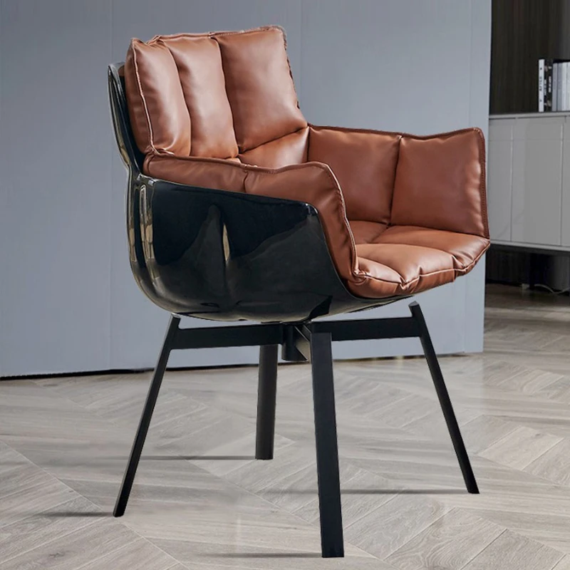 

Balcony Arm Dining Chairs PU Leather Wedding Luxury Living Room Dining Chairs Modern Banquet Silla Comedor Home Furniture BL50CY