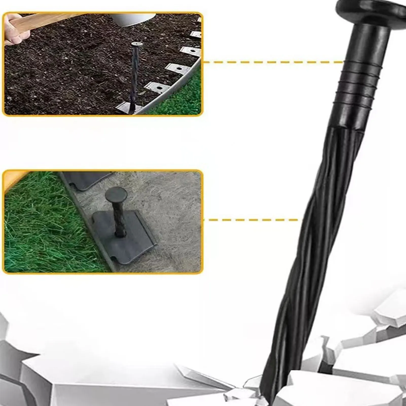50 Pcs Multifunction Garden Nails Secure Nails Landscaping Edging for Paver Edging Spikes Tent Garden Supplies Tool