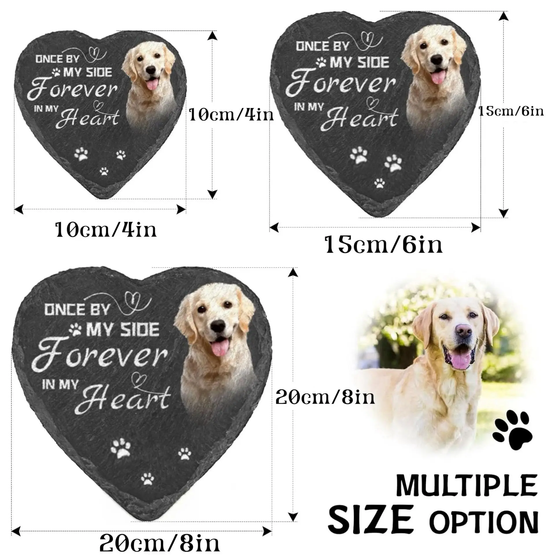Pet Memorial Tombstone Slate Personalized Words Dog Cat Photos Date and Names Garden Stone Grave Marker Plaque
