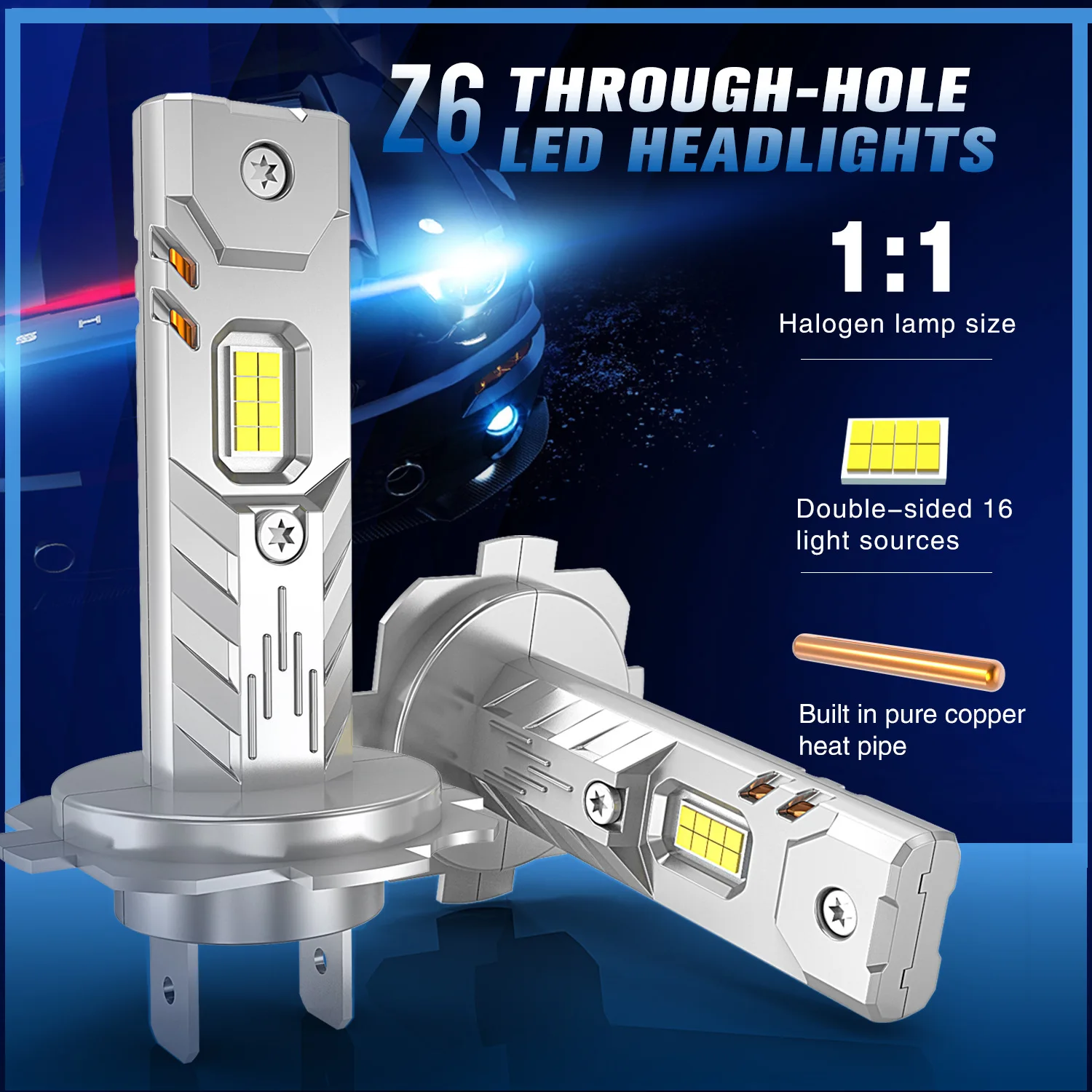 50W 강력한 H4 H7 H11 H8 9005 HB3 9006 HB4 LED 자동차 헤드라이트 안개등 전구 12V 6000K 자동차 조명 안개등 헤드램프 조명용