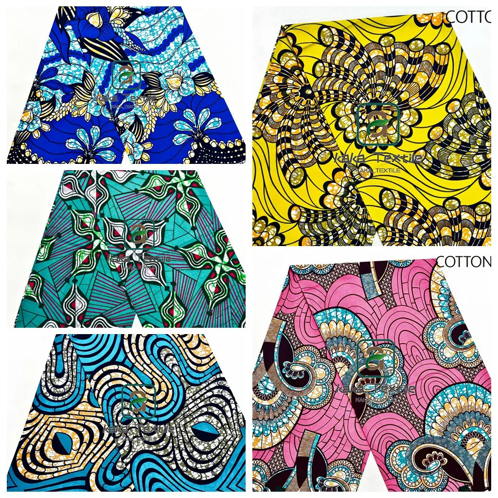 Good Quality Wholesale African Super Real Wax Fabric Prints Wax Pagne Ankara Original Batik Loincloth 6 Yards 100Cotton Material