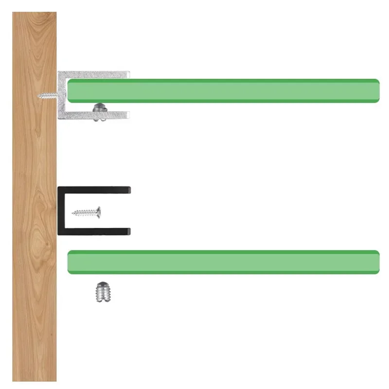 2pcs Shower Glass Clamp Door Clip Holder Bracket Support Balcony Railing Square No-drill-on-glass connector clamps,mirror clip