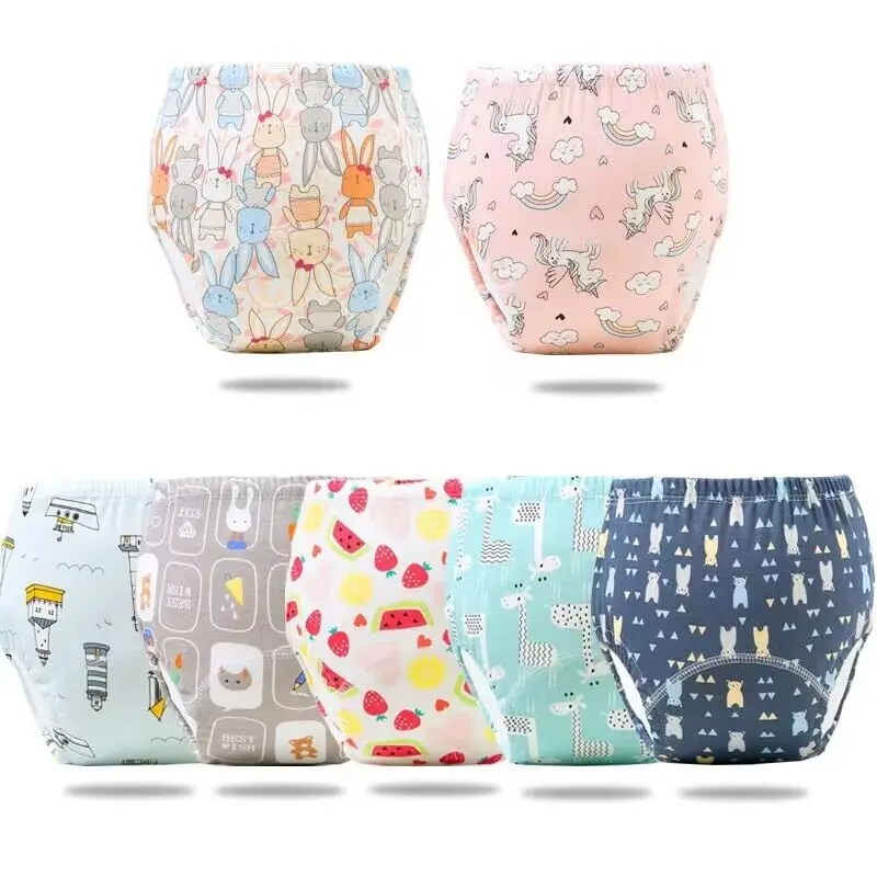 

Baby Reusable Diapers 6 Layer Waterproof Reusable Cotton Diapers Breathable Training Shorts Underwear Cloth Pants Nappy