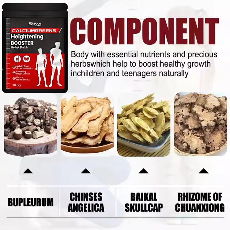 Height Increase Patch Acupoint Stimulation Improve Blood Circulation Multivitamin Supplement Grow Taller Patch for Adults Kids