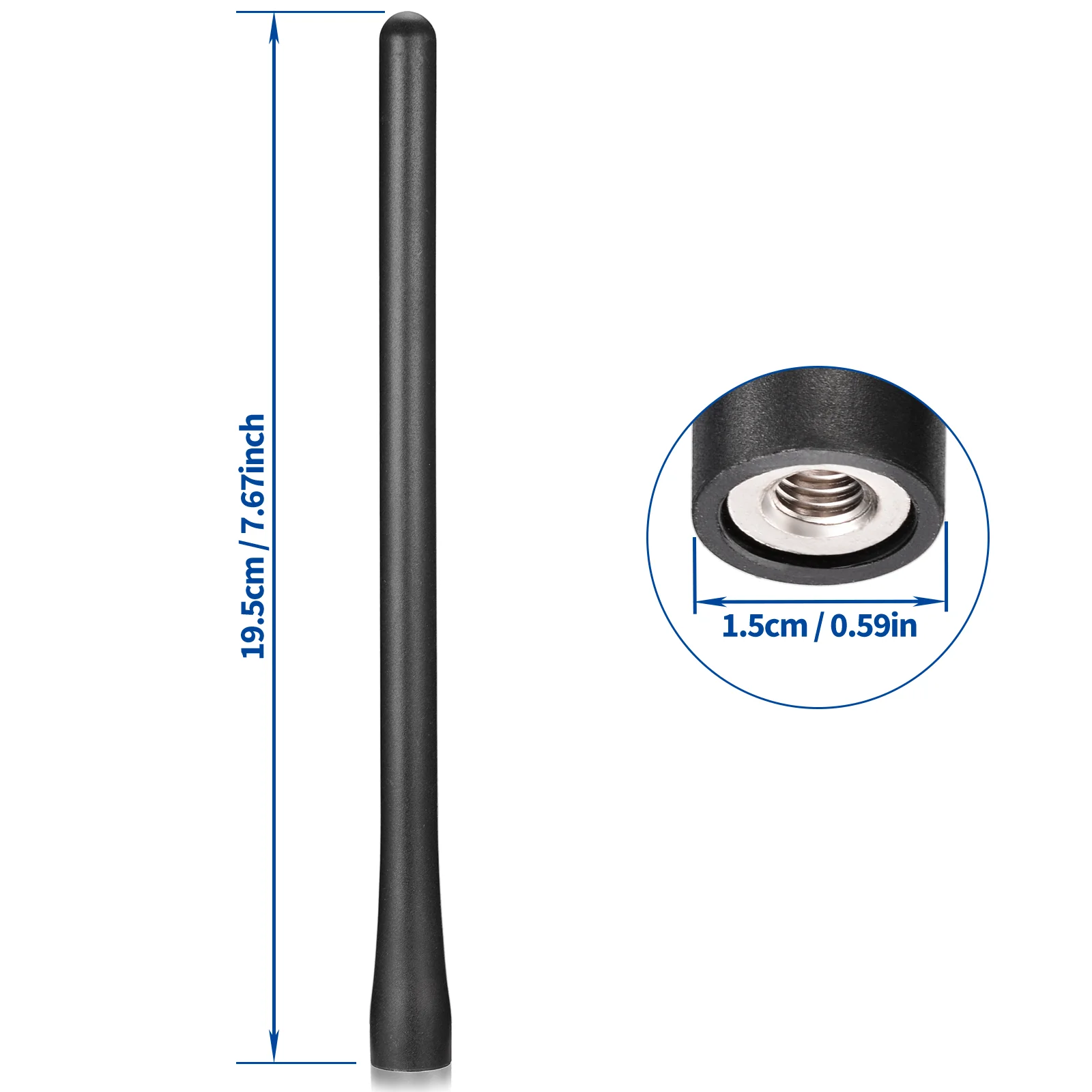 Superbat 8 Inch Car Roof AM FM DAB Antenna Mast with 3 Adapter Screws TLN4045 Vehicle Antennas