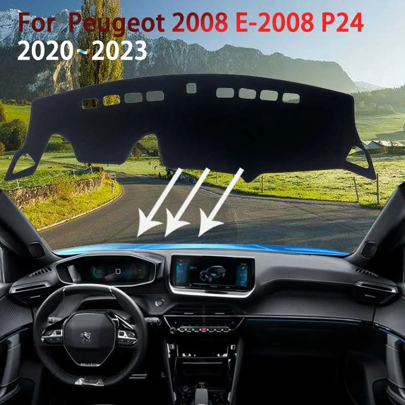 

Dashboard Cover Pad for Peugeot 2008 E-2008 P24 2020 2021 2022 2023 Anti-dirty Rugs Mat Sunshade Carpet Car Accessories Stickers