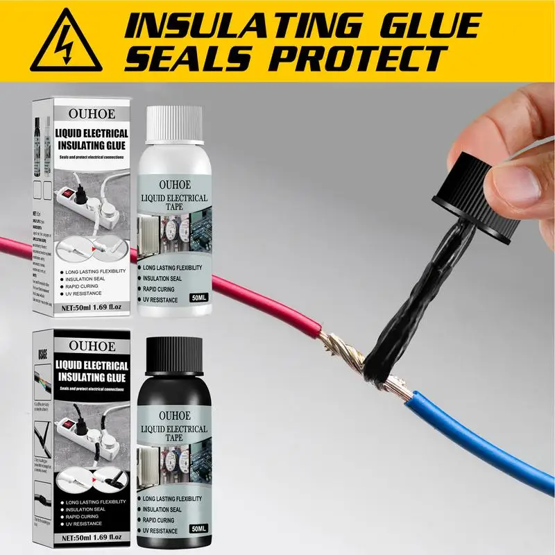 Fita Selante Elétrica de Secagem Rápida Cola Isolante Impermeável Anti uv Líquido de Reparação de Cabos sem Corrosão 50ml