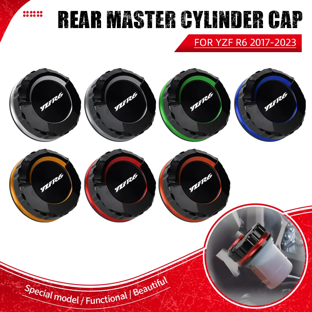 

YZF-R6 YZFR6 R7 FOR YAMAHA YZF R6 2017-2018-2019-2020-2021-2022-2023 Rear Brake Fluid Cylinder Master Reservoir Cover Oil Cap