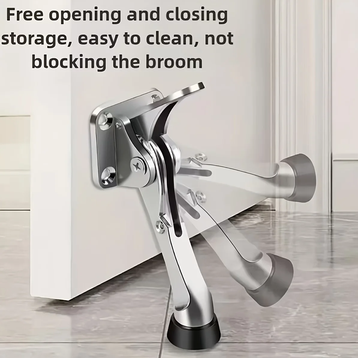 Premium Kickdown Door Stopper with Height-Adjustable Rubber Tips