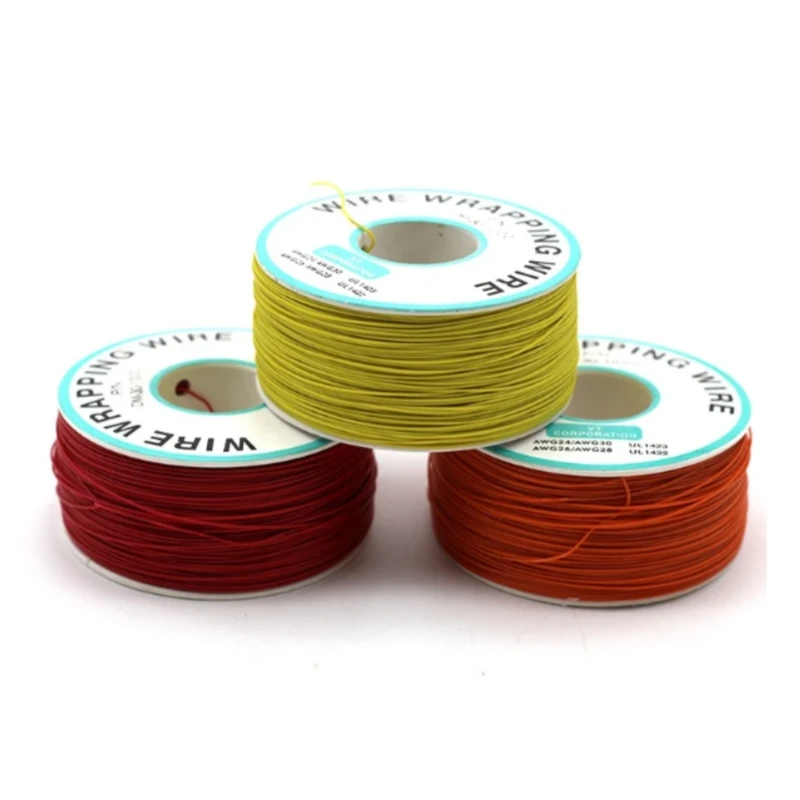 AWG30 Wrapping Wire Single Strand Copper Cable Electrical for Laptop Motherboard PCB Solder 250 meters copper wrapping wire