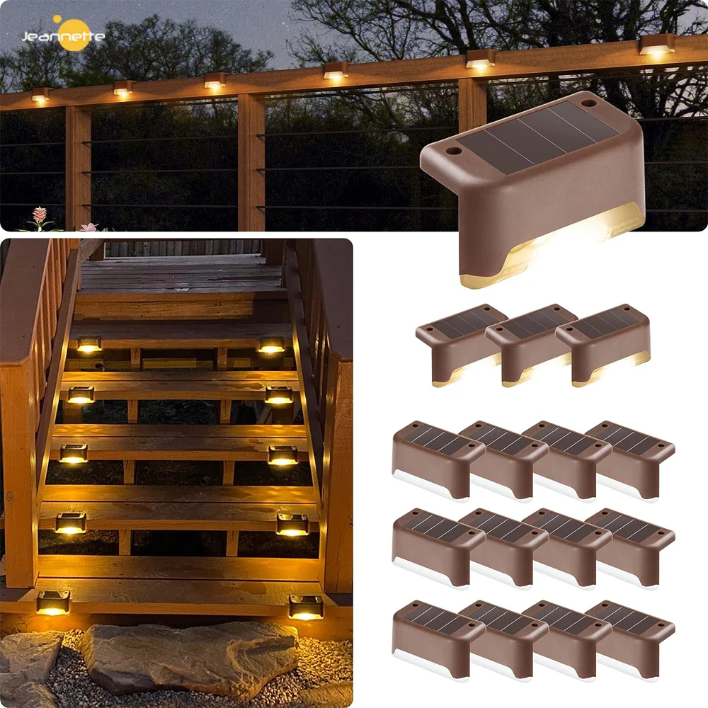 Warm White LED Solar Step Lamp Path Stair Outdoor Garden Lights Waterproof Balcony Light for Patio Stair Fence Decoration Light high performance waterproof motor accessories electric doorsill step for rav4 powered steps car decoration 2016 2020