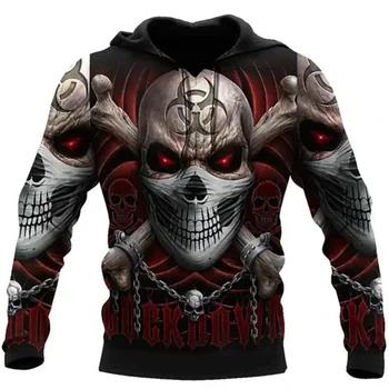 Hoodie Skull Graphics 3D 1
