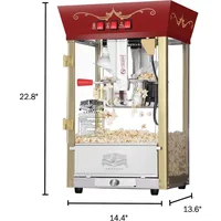 Matinee Popcorn Machine - 8oz Popper with Stainless-Steel Kettle, Reject Kernel Tray, Warming Light, and Accessories by Great 2
