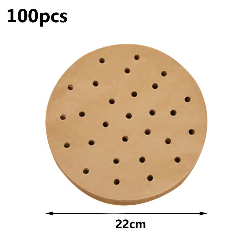100-Pack Non-Stick Oil-Proof Baking Paper for Air Fryers and Steamers