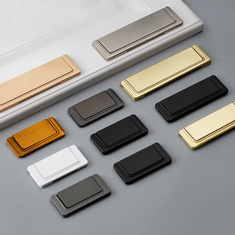 Cabinet Handles Simple Flat Concealed Buckle Drawer Invisible Gusset Aluminum Alloy