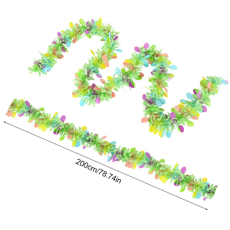 2M Easter Colorful Strips Hanging Garland Ornament DIY Wreath Crafts Spring Easter Home Decoration Kids Party Gift Rabbit Decor