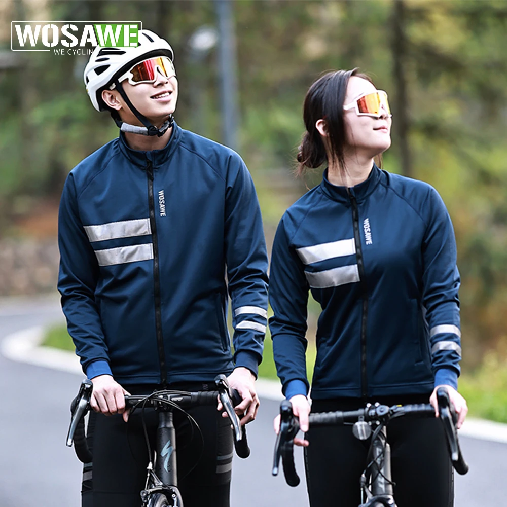 

WOSAWE Cycling Jacket Long Sleeve Mtb Wind Coat Water Resistant Windproof Keep Warm Thermal Winter Cycling Softshell Jackets