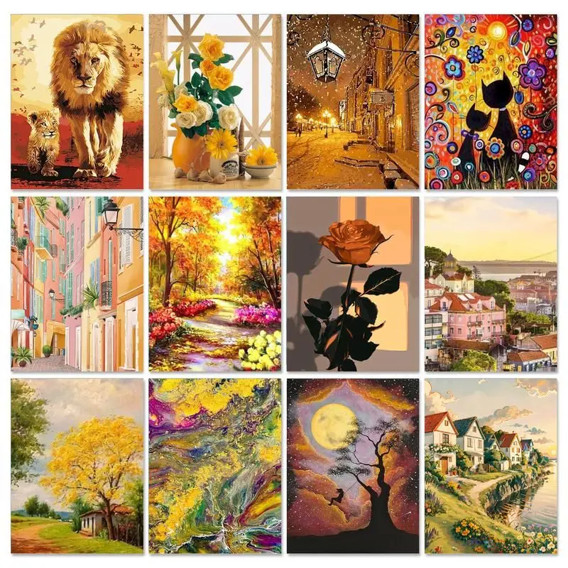 

GATYZTORY Acrylic Pictures By Numbers Animal Landscape Oil Paint On Canvas DIY Painting By Numbers For Adults Unique Gift Home D