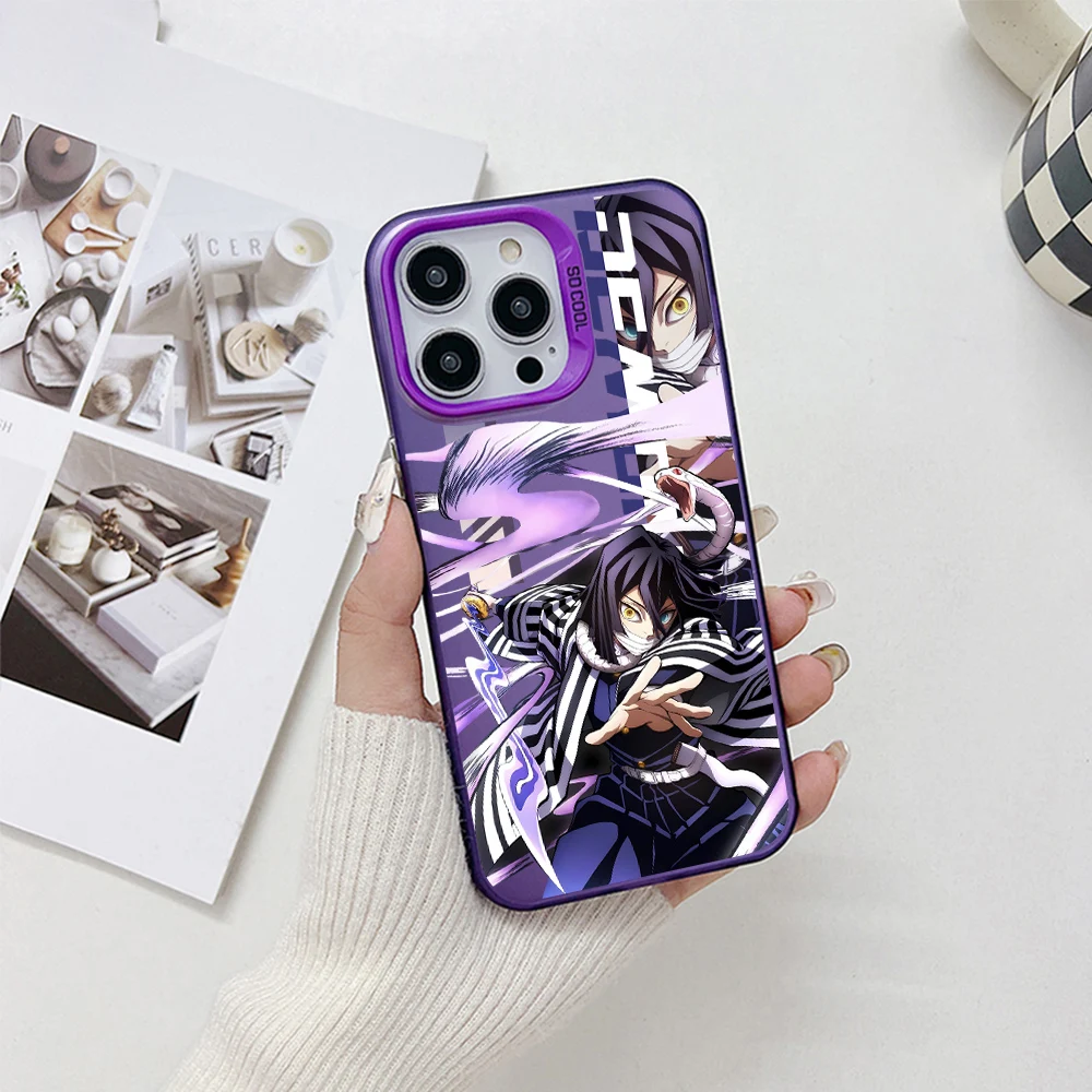 thumbnail image 1 of Funda de teléfono de Anime Demon Slayer para iPhone, cubierta trasera a prueba de golpes, mate caramelo, lo último de Japón, 15, 14, 13, 12, 11 Pro Max, XR, XSMAX, 7 Plus, 1 of 5