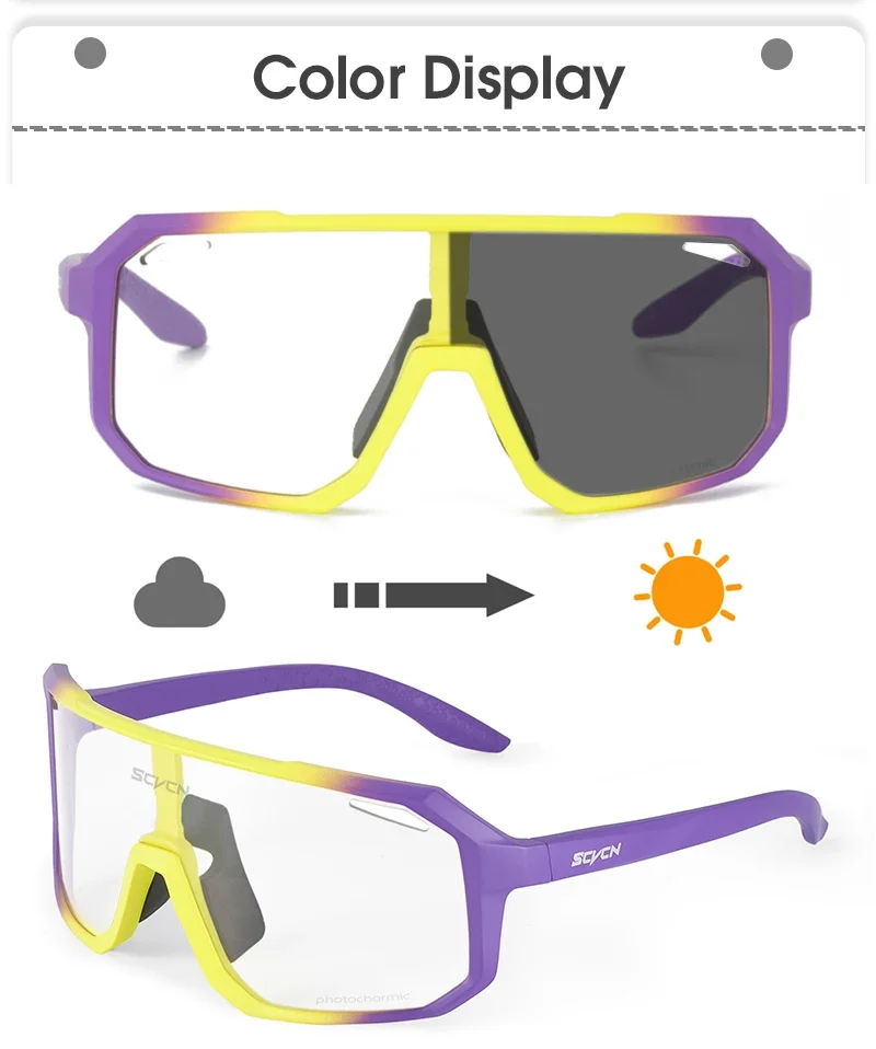 SCVCN Photochrome Radfahren Sonnenbrille UV400 Frau Fahrrad Fahren Schutzbrille Männer MTB Bike Sport Radfahren Brille – Detail 13