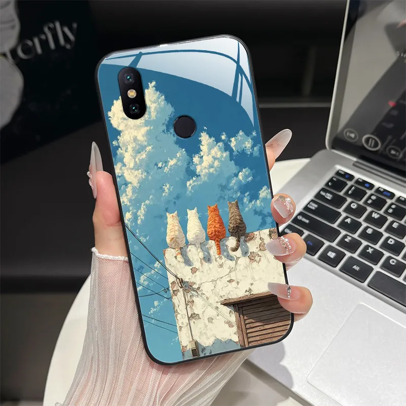 Trendy Fantasy Design Tempered Glass Bumper Phone Case with Full Protection