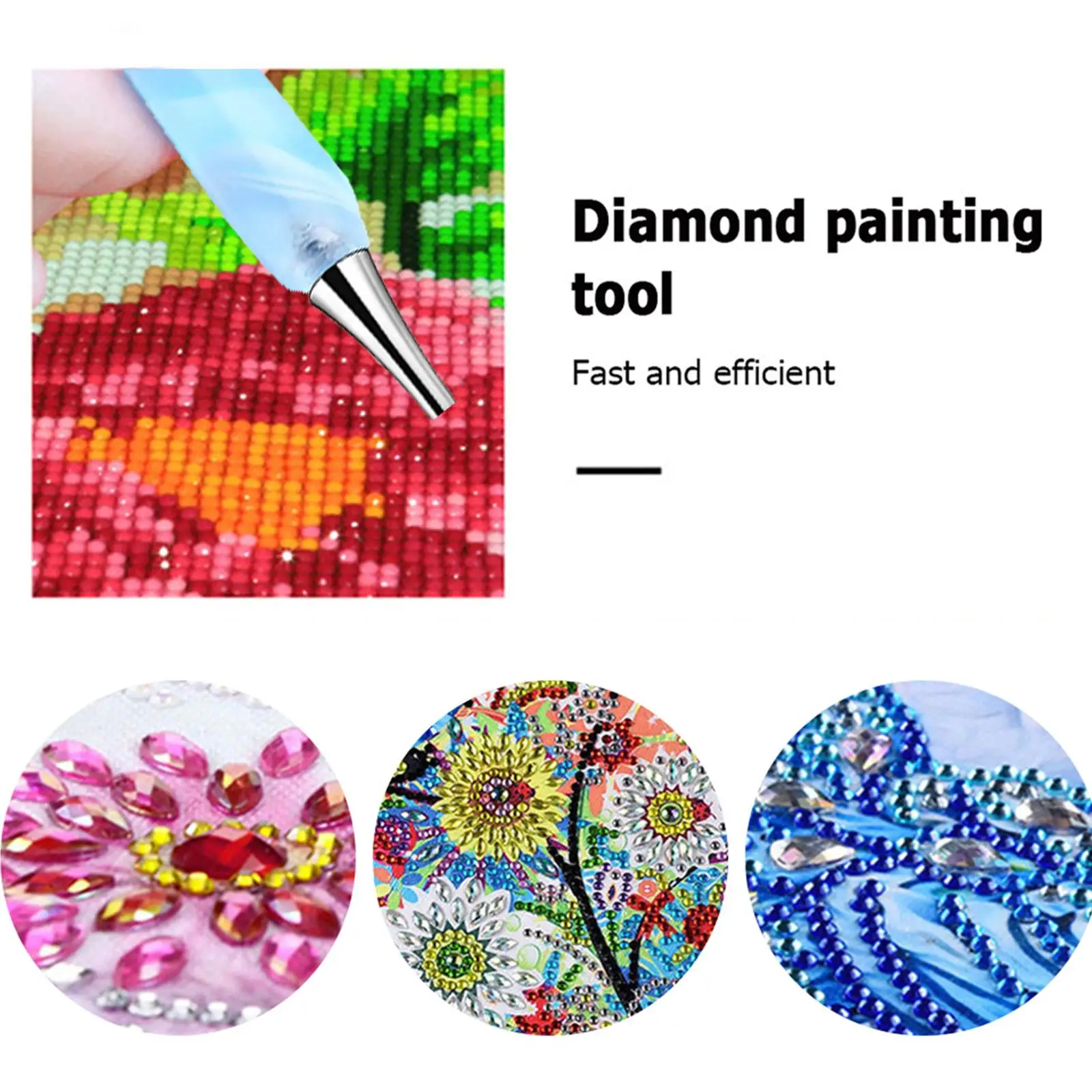 13Pcs Drill Pen 5D Cross Stitch Painting Tools Embroidery Diamond Point Drill Pen 5D Resin Painting Pen Nibs