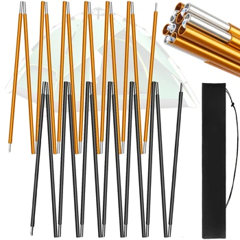 1pc/2pc Aluminum Alloy Tent Pole 4.3M/3.6M Camping Support Poles Replacement Accessories for Hiking Awning Shelter Frames Rods