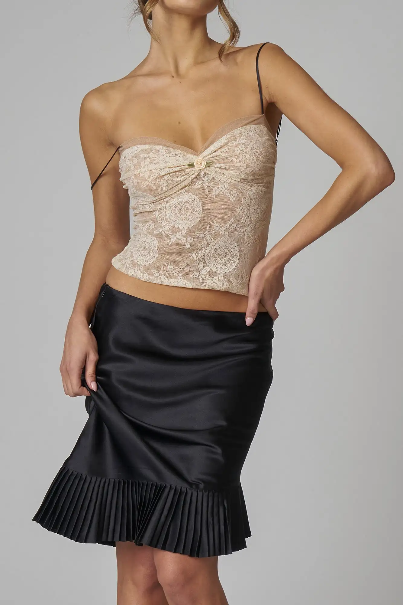 

New Womens Summer Fashion Ruffle Hem Midi Skirt Is Cool And Comfortable Skin-Friendly Club Street Style Hot Sale S M L