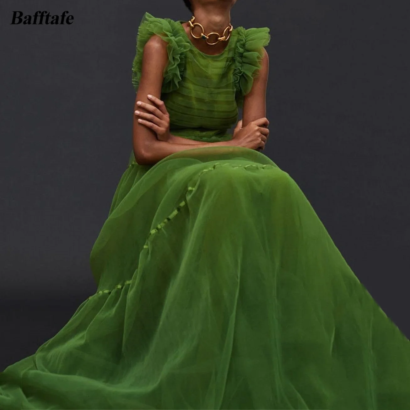 

Женское вечернее платье с оборками, трапециевидной формы