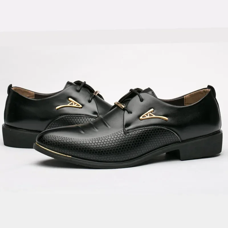 Luxury Mens Leather Shoes High Quality Men's Shoes Pointed Oxford Wedding Leather Men Dress Shoes 2024 Gentleman Office Man Shoe 3