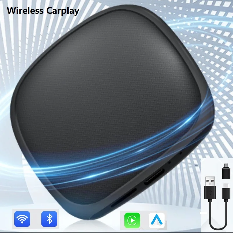 

Wireless CarPlay AI Box Android Auto Adapter with Netflix YouTube Support Bluetooth Wifi for Cars with Factory Wired CarPlay