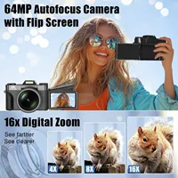 4K Digital Camera for Photography 16X Digital Zoom Vlogging Camera for YouTube 64MP WiFi Auto Focus Video Camera 3" Flip Screen - Image 5