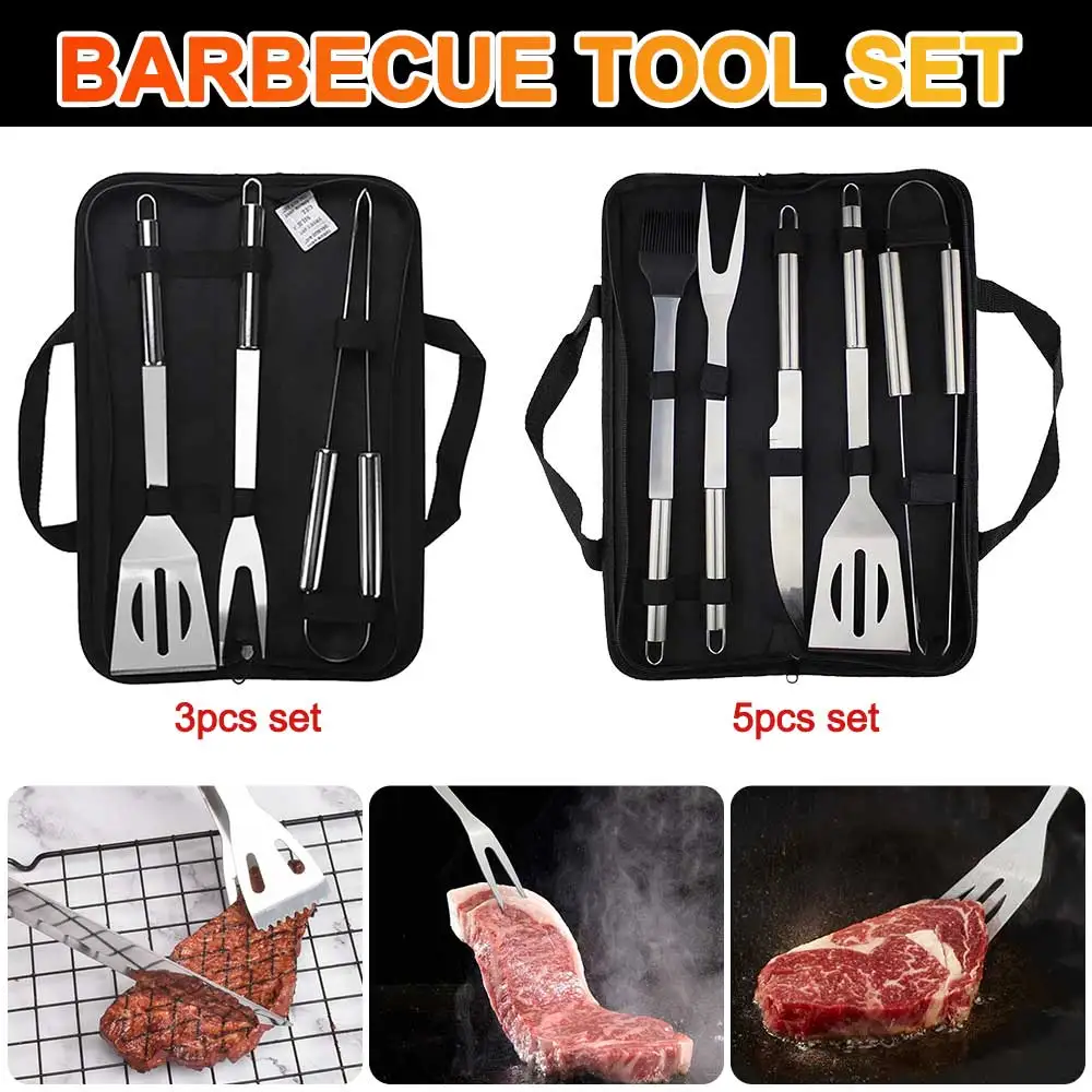 

BBQ Grill Tool Set Stainless Steel Barbecue Ing Tools Outdoor Camping Cooking Accessories Kit with Bag