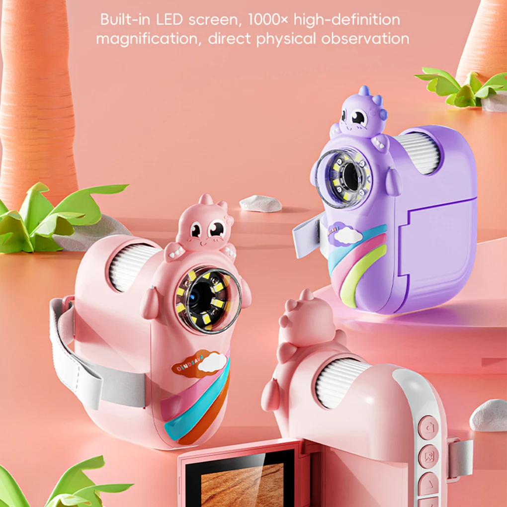 1000X Portable Labsters Kids Microscope 2 Inch HD IPS Color Screen Handheld Microscope with LED Light For Taking Photo/Video