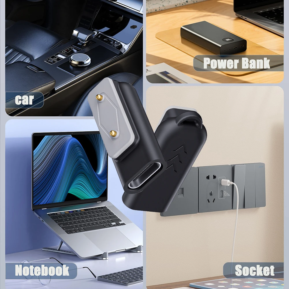 Portable USB Type-C Elbow Charging Adapter for Smart Fitness Trackers and Watches