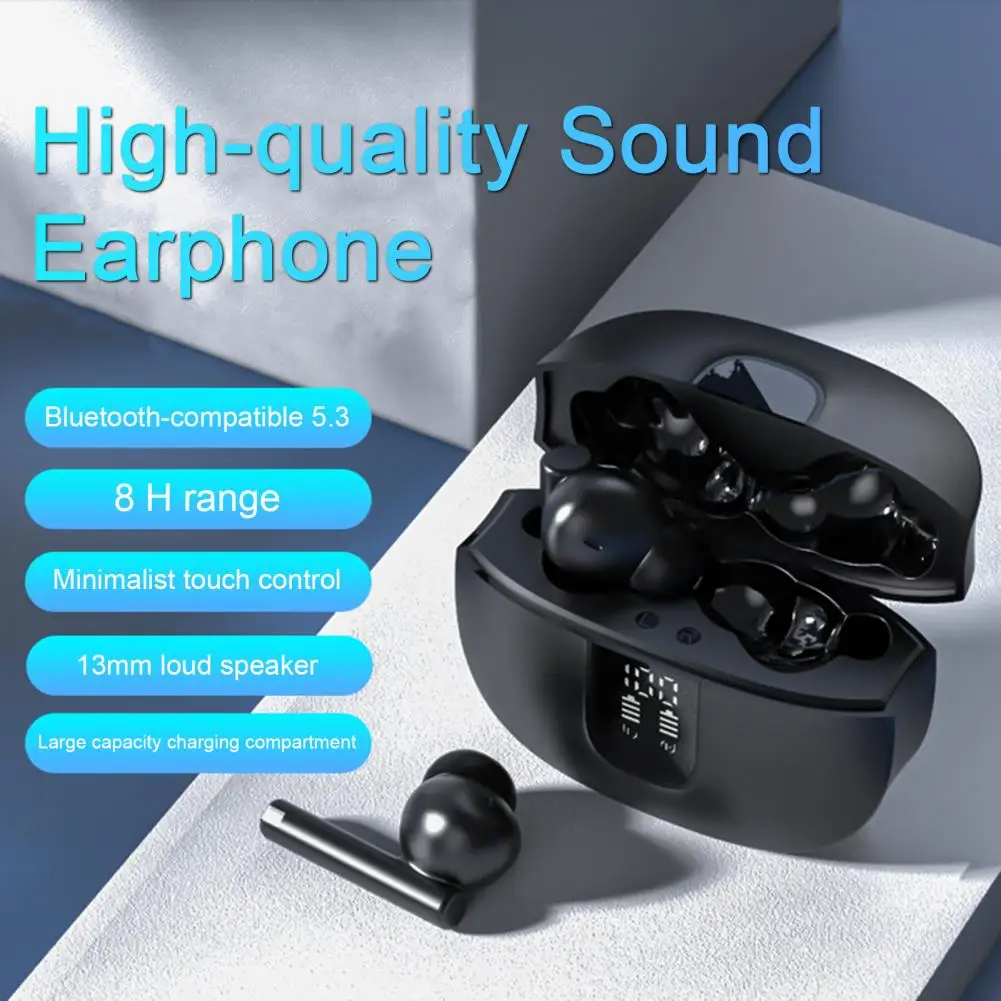 

Wireless Earphone Power Display Noise-Cancelling Immersive Bass Clear Sound Quality Bluetooth-compatible 5.3 Earbuds