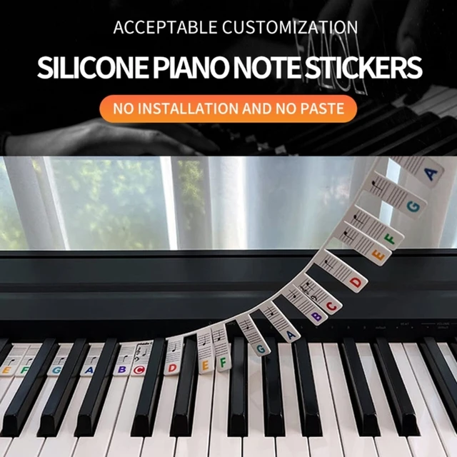 Piano Keyboard Stickers for 88/61 Key,Removable Piano Keyboard Note Labels  for Learning Piano Notes Guide for Beginner - AliExpress