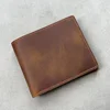 Retro Genuine Leather Mens Wallet with Coin Pocket Zipper Italian Leather Wallets Mens 5
