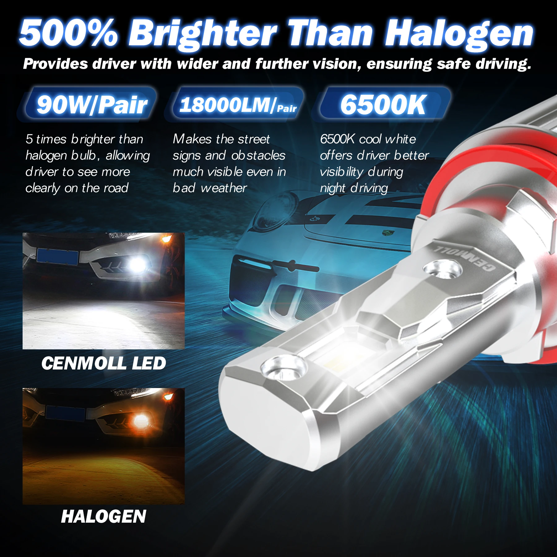 Фото 2x H8 H11 светодиодные лампы Canbus с вентилятором 18000 лм белые ходовые H9 автомобильные лампы для фар машины 12 В для Citroen C1 C5 C6 C4 Grand Picass №2