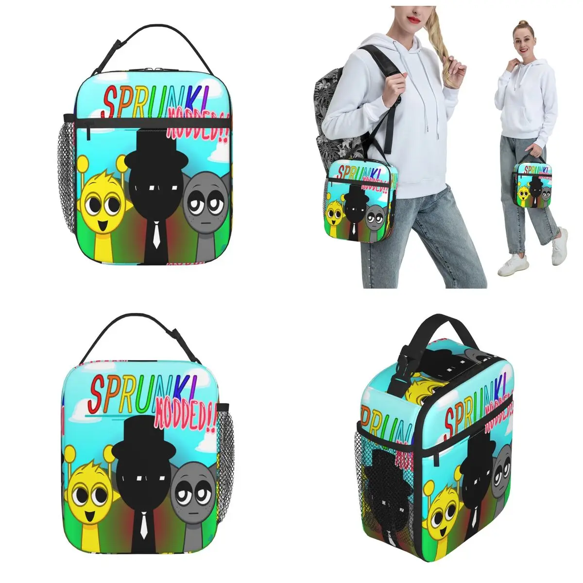 Sprunki Incredibox Sprunki Thermal Insulated Lunch Bags for Work Portable Food Bag Container Cooler Thermal Lunch Boxes