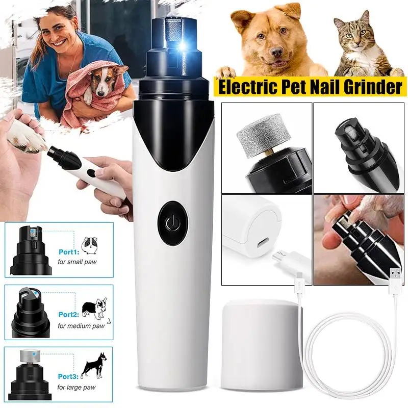 Rechargeable Pet Nail Grinder Dog Nail Clippers Painless Usb Electric