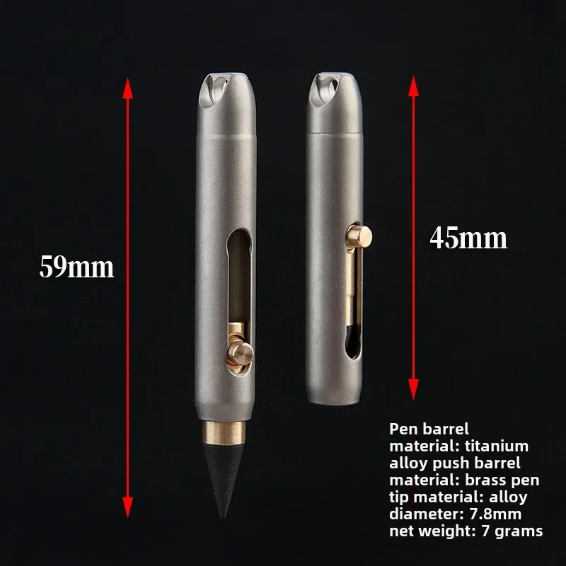 Eternal Pencil Metal Inkless Pen Titanium Alloy Forever Everlasting Pencil Desk Decor Pocket Pen for Writing Keychain Pendant 6