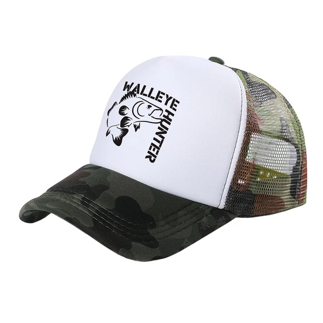 Walleye Fishing Trucker Cap Men Outdoor Fisherman Fish Baseball