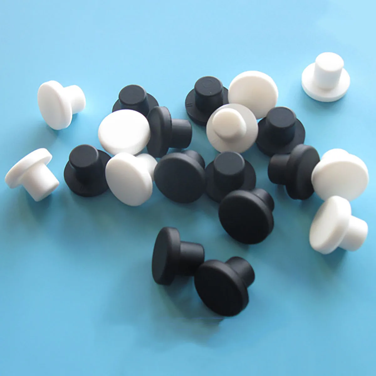 Solid Silicone Rubber Stoppers White Tshape Bore End Caps Inserts Seal