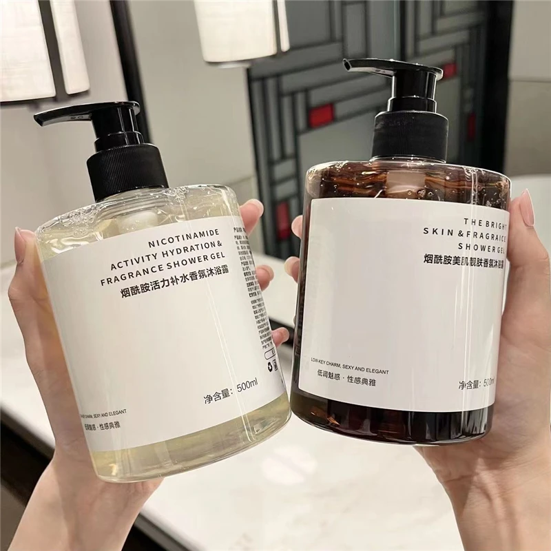 1PCS Niacinamide Berlin Girl Fragrance Shower Gel Perfume Bath Lotion Moisturizing Cleansing Nourishing Fragrant Body Wash 500ML
