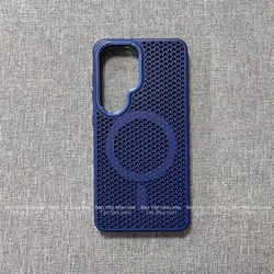 MagSafe - Compatible Magnetic Cooling Honeycomb Mesh Protective Phone Case - Galaxy A26 5G (Blue)